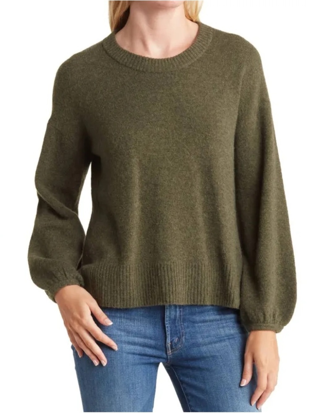 Madewell Green Payton Pullover Sweater Coziest Yarn Wool Alpaca Blend Sz Medium